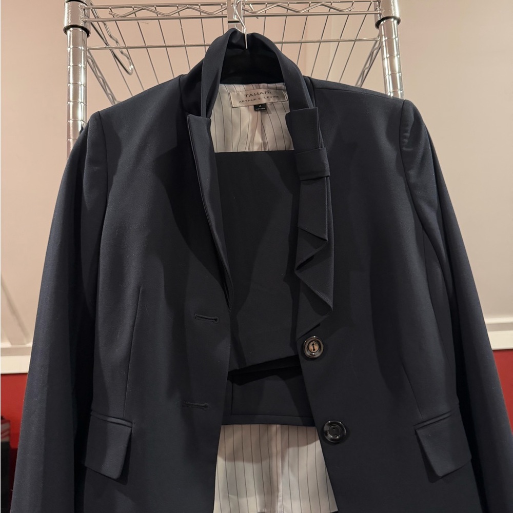 Navy Blue Blazer and Top Set